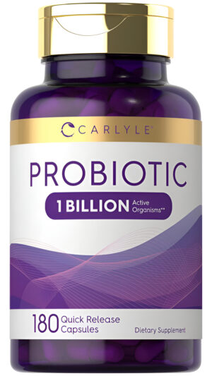 Carlyle Probiótico Para La Salud Digestiva De Mujeres Y Hombres | 1 Mil Millones De Ufc | 180 Cápsulas De Liberación Rápida | 1 Píldora De Lactobacil
