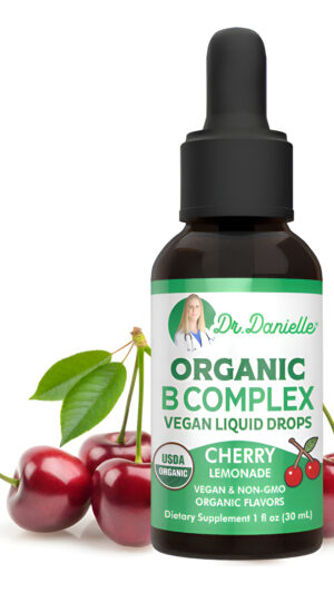 Doctor Danielle Gotas Líquidas Orgánicas De Complejo De Vitamina B | Sabor A Cereza Vegana 1 Oz