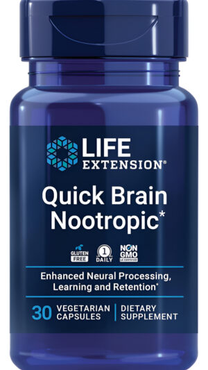 Life Extension Quick Brain Nootropic - Pastillas De Suplemento Cerebral Mejoradas Para Atención, Enfoque, Cognición Y A