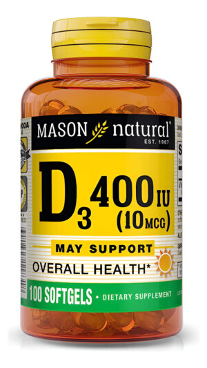 Mason Natural Vitamina D3 10 Mcg (400 Ui): Apoya La Salud Ge