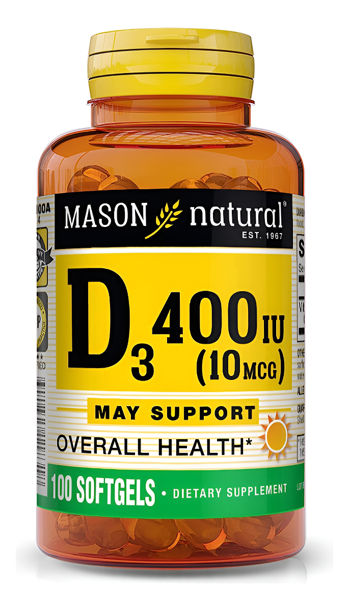 Mason Natural Vitamina D3 10 Mcg (400 Ui): Apoya La Salud Ge