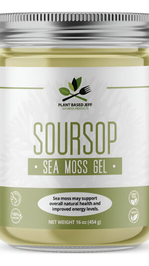 Plant Based Jeff Gel De Musgo Marino De Guanábana, 16 Onzas, Defensa Inmunológica, Apoyo Digestivo Y Reduce La Inflamac