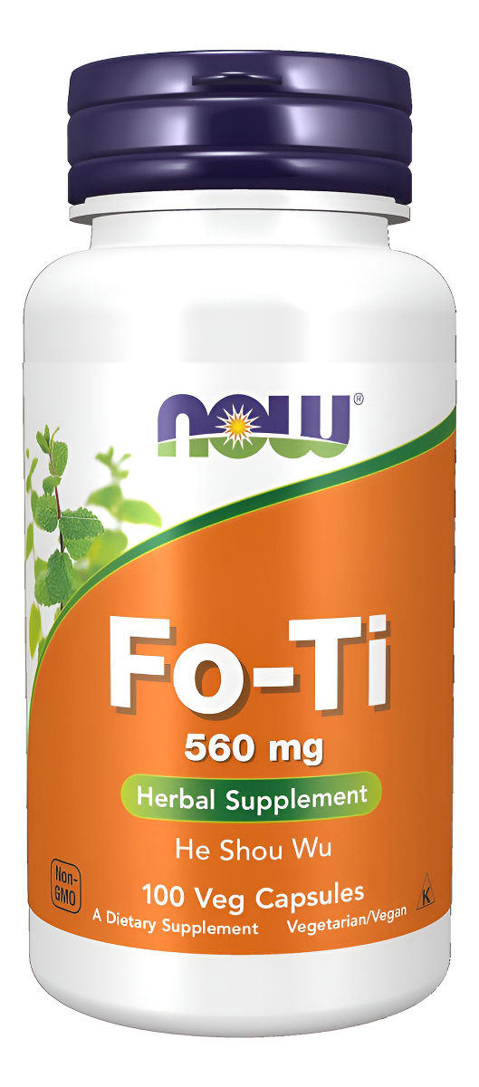 Now Suplementos, Fo-ti (polygonum Multiflorum) 560 Mg, Ho Shou Wu, Suplemento Herbario, 100 Cápsulas Vegetales