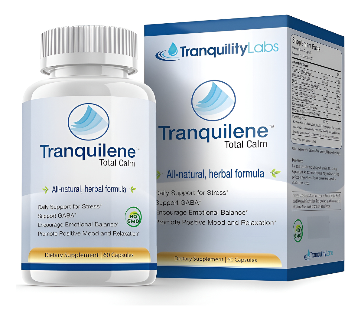 Tranquilene Total Calm - Alivio Del Estrés - Suplemento De Hierbas Totalmente Naturales - 60 Cápsulas - Extra Fuerte Co