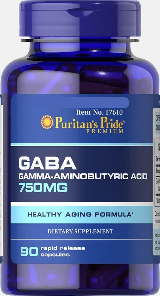 Puritan's Pride Gaba Gamma Ácido Aminobutírico Cápsulas De 750 Mg, 90 Unidades