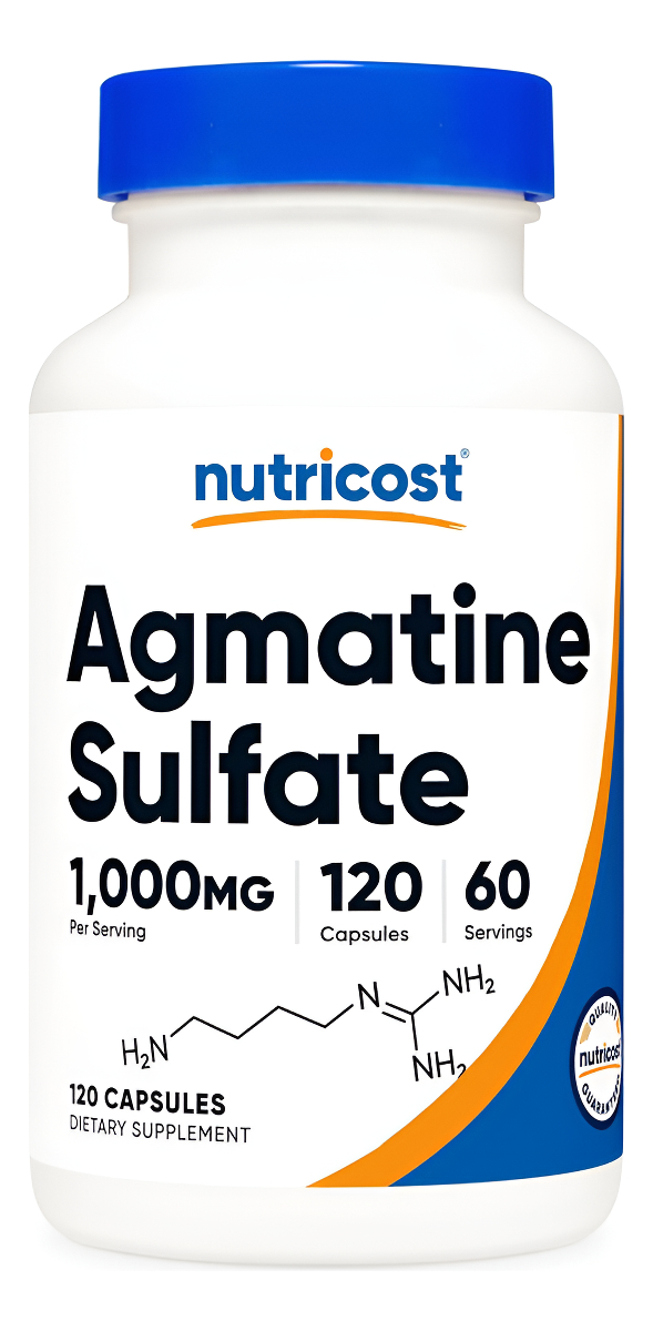 Nutricost Sulfato De Agmatina 1000 Mg, 120 Cápsulas, Sin Gluten, Sin Omg, 500 Mg Por Cápsula
