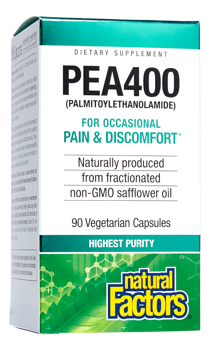 Natural Factors, Pea400, Palmitoiletanolamida Pura Para Alivio, 90 Unidades