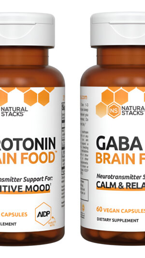 Natural Stacks Paquete De Alimentos Para El Cerebro De Serotonina Y Gaba - Promueve Un Estado De Ánimo Positivo Y Calma
