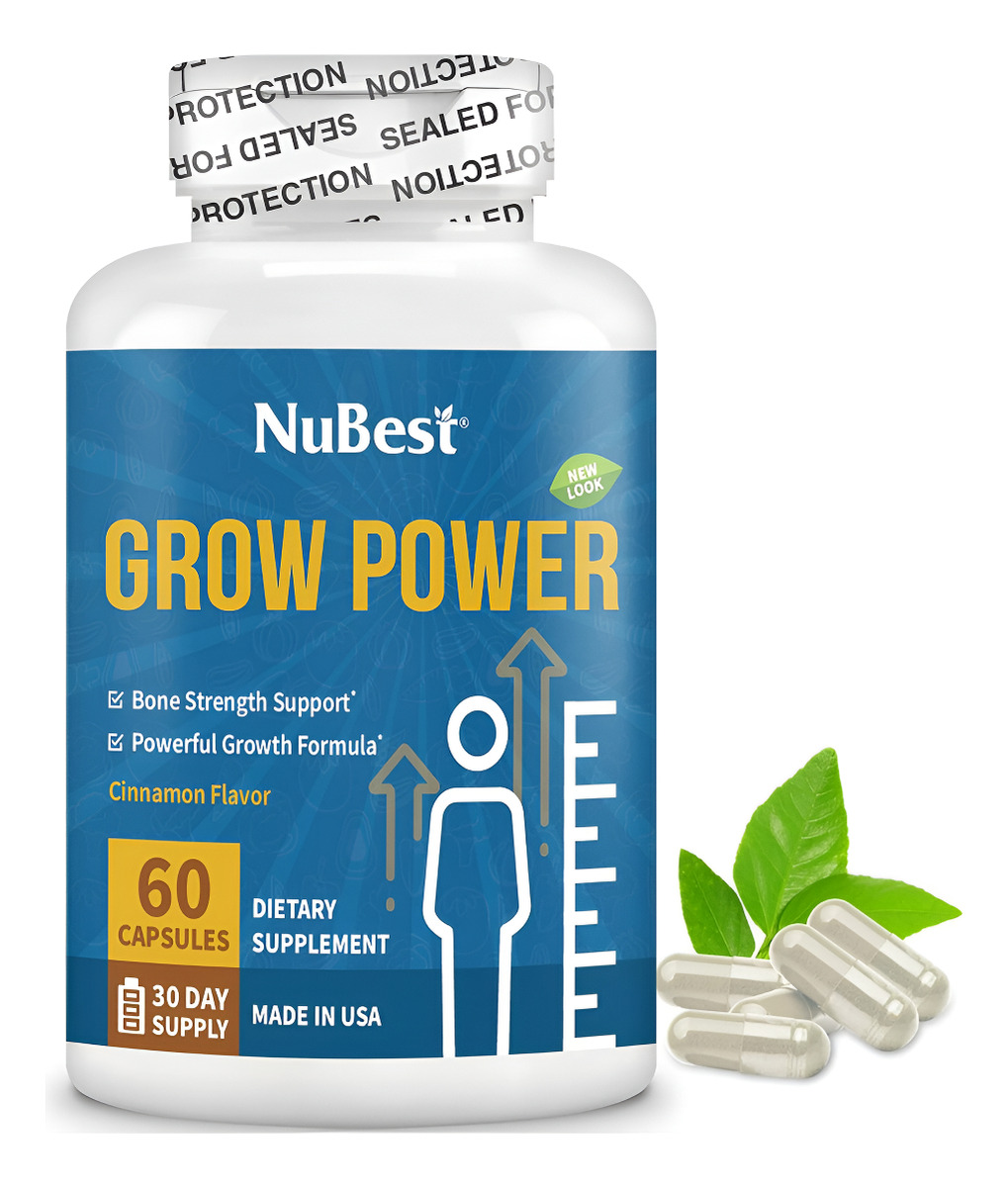Nubest Grow Power - Suplemento De Calcio - Suplemento De Magnesio Con Vitamina K2, Vitamina D3, Zinc Y Multivitamínico