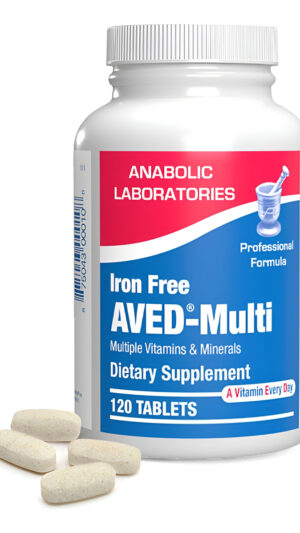 Anabolic Laboratories Aved Daily Multi Multivitamínico Diario Sin Hierro Para Hombres Y Mujeres, 120 Tabletas