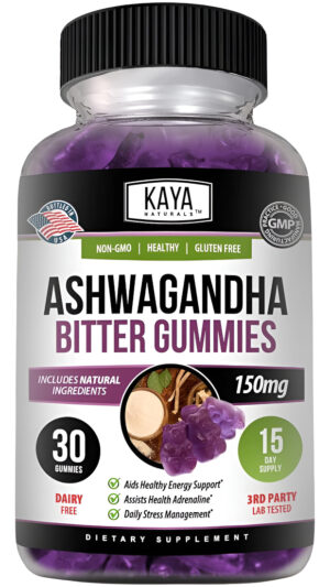 Kaya Naturals Ashwagandha - Gomitas Amargas - Bitter Is Better - Alta Potencia - 30 Unidades