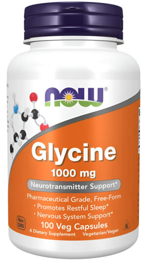 Now Foods Glicina Grado Farmacéutico Aminoácido 1000 Mg 100 Cápsulas