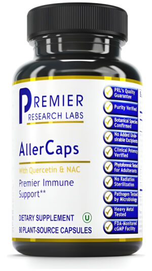Premier Research Labs Allercaps, Apoyo Inmunitario, Fórmula Rica En Enzimas, 90 Cápsulas De Origen Vegetal