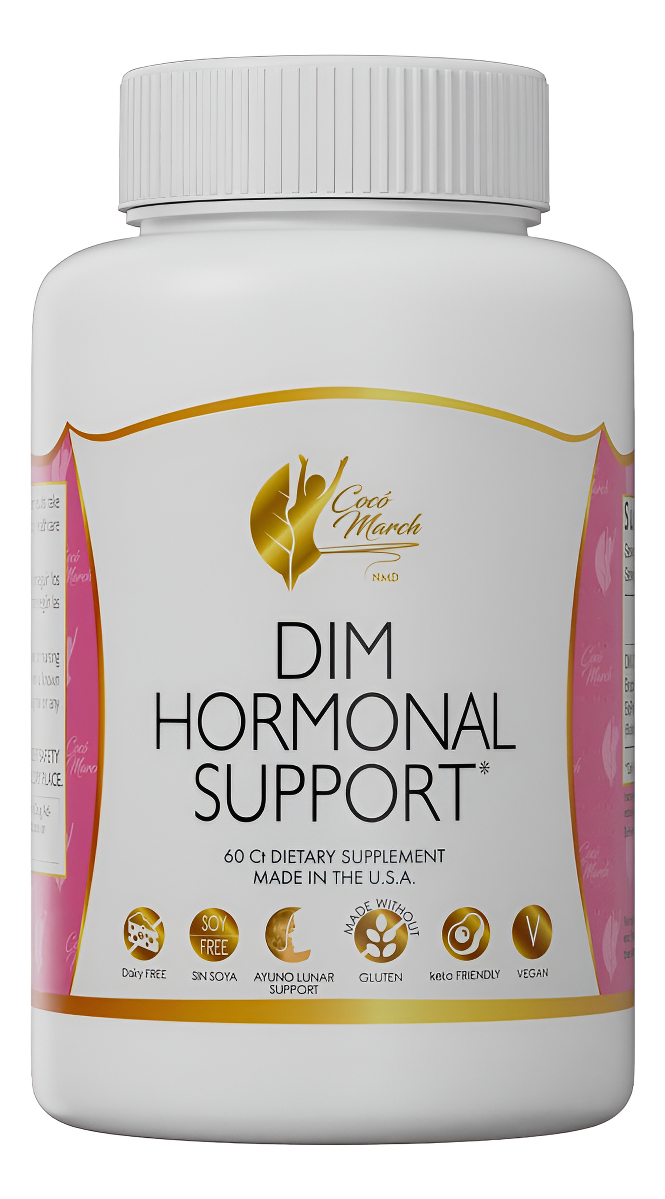 Coco March Dim Hormonal Support - Suplemento Dietético, Ayuda Al Equilibrio Hormonal, Promueve Una Piel Sana, Libre De: