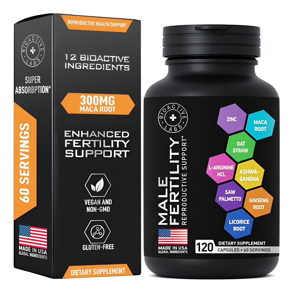 Suplementos De Fertilidad Para Hombres Mezcla Avanzada De Fertilidad Para Hombres Con Zinc, Maca, Ashwagandha, L-argi