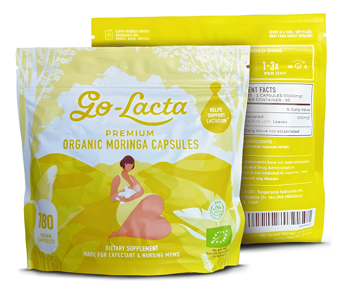 Cápsulas De Moringa 100% Orgánicas De Primera Calidad Para Lactancia Materna - Construye El Suministro De Leche Materna