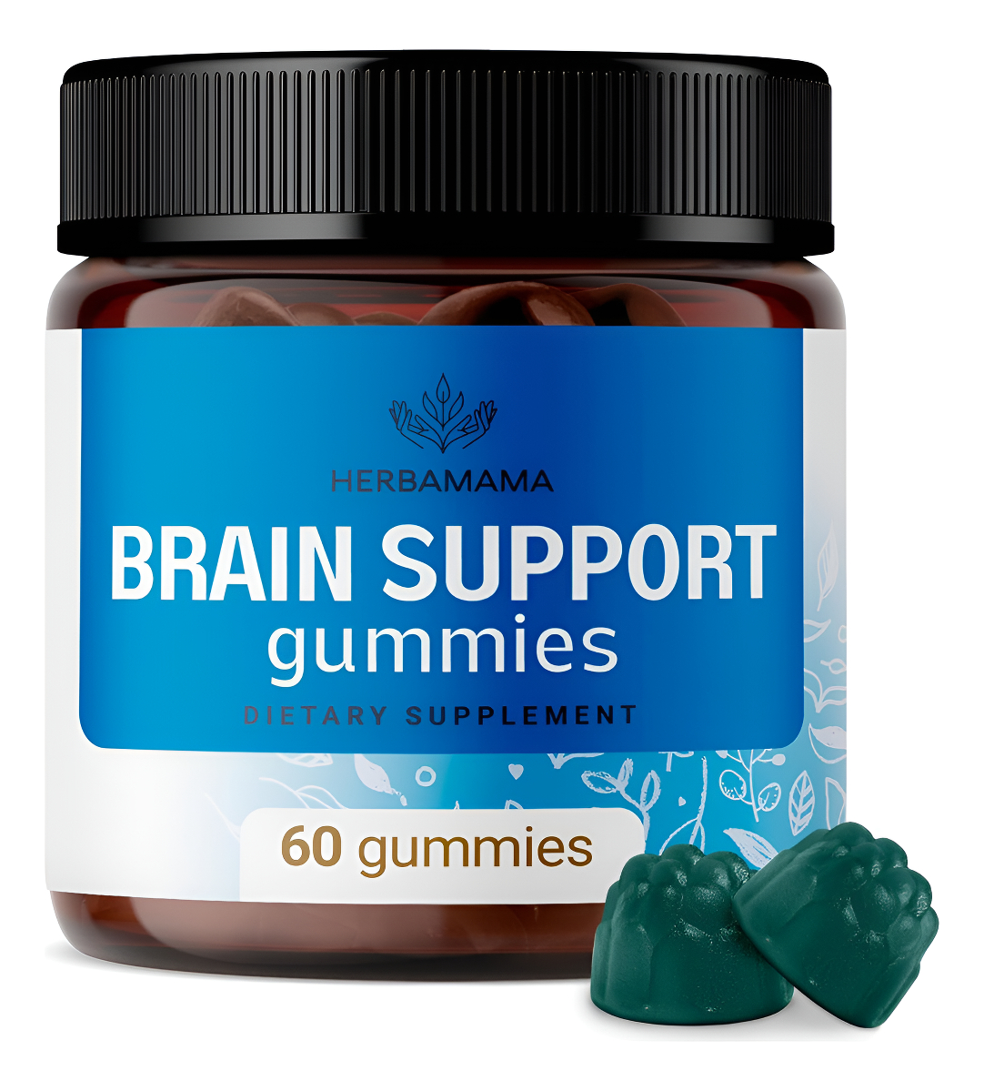 Herbamama Gomitas Brain Booster - Suplemento De Memoria Para El Enfoque Cerebral - Veganas - 60 Masticables