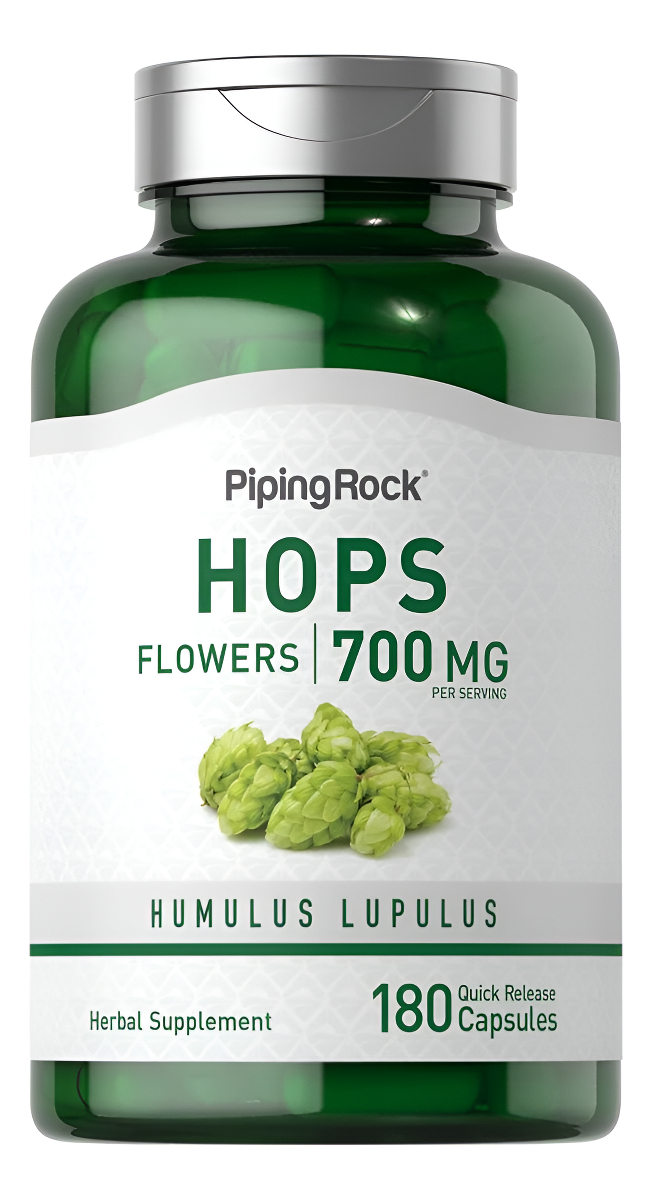 Piping Rock Cápsulas De Flores De Lúpulo | 700 Mg | 180 Unidades | Humulus Lupulus | Suplemento De Extracto De Hierbas