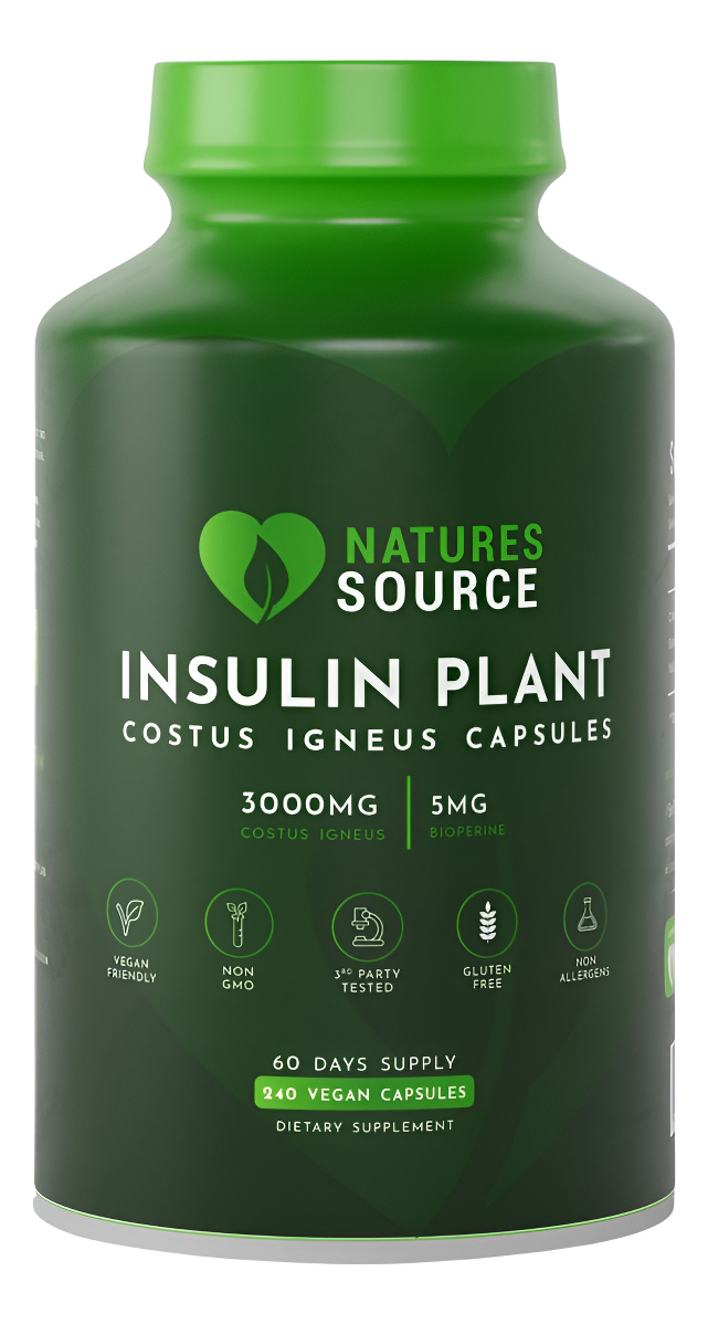 Nature's Source Cápsulas De Plantas De Insulina (costus Igneus) - Programa Completo De Gestión De La Salud Que Incluye