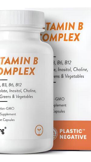 Sapling Complejo Vegano De Vitamina B Mezcla De Alimentos Integrales Con B1, B2, B3, B5, B6, B7, Folato, B12-60 Cápsulas