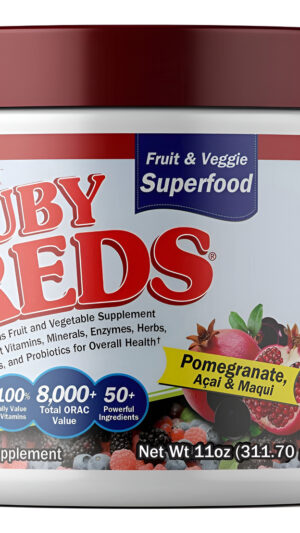 Ruby Reds | Suplemento En Polvo De Frutas Y Verduras Delicious Reds Con Potentes Vitaminas, Minerales Y Otros, 11 Onzas