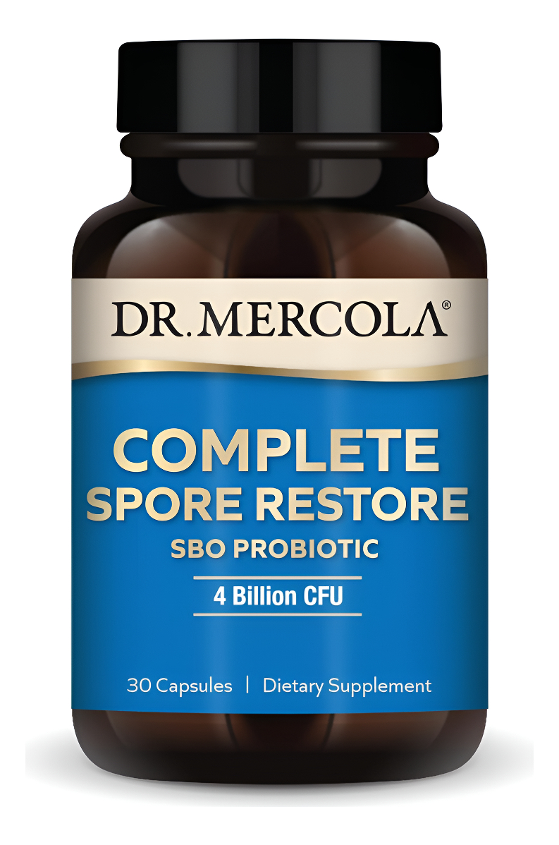 Dr. Mercola Restauración Completa De Esporas, 30 Porciones (30 Cápsulas), Probiótico Sbo, 4 Mil Millones De Ufc, Suplem