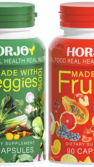 Horjoy Complementos Dietéticos Con Vitaminas Y Frutas 90 Cápsulas De Frutas Y 90 De Verduras (paquete De 2)