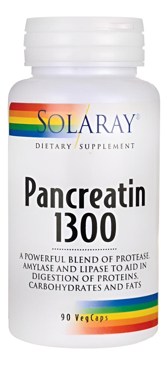 Pancreatina 1300 Mg Ayuda Digestion Indigestion De Solaray