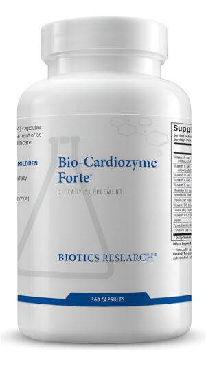Multivitamínico Para El Corazón Sano Bio Cardiozyme Forte De Biotics Research. Potente Apoyo Antioxidante. 360 Cápsulas