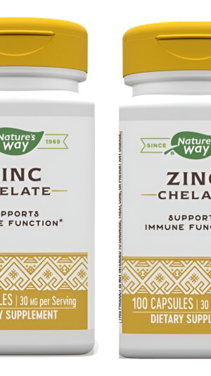 Zinc Chelate 30mg 200caps Soporte Inmune Natures Way