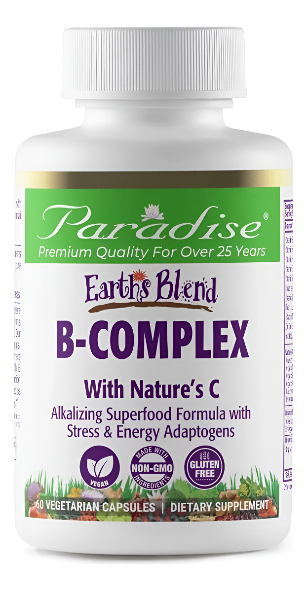 Paradise Herbs, Earth's Blend Complejo B, Metilado, Formas Enzimáticamente Activas De Vitaminas B 60 Cápsulas