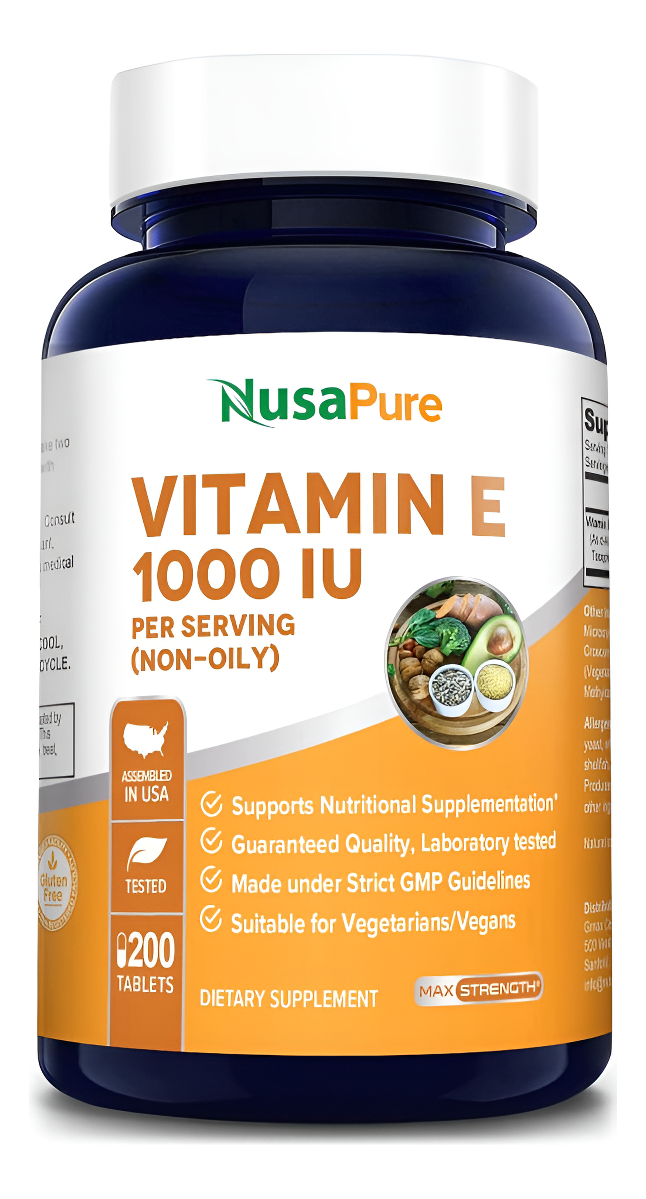 Nusapure Vitamina E 1000 Iu 200 Tabletas (no Gmo Y Sin Glute