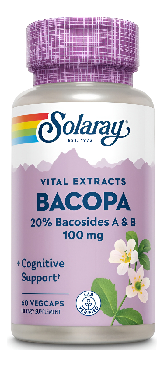 Solaray - Hierbas Ayurvédicas Bacopa, 100 Mg | 60 Cápsulas