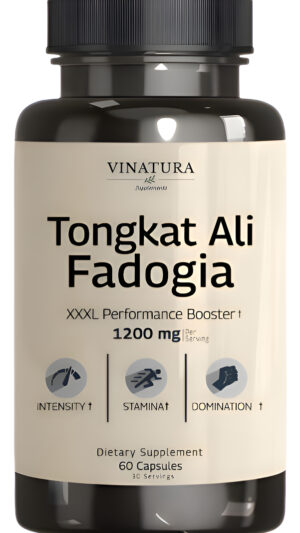 Vinatura Tongkat Ali & Fadogia Agrestis - 1200 Mg, Mejorado Con L-citrulina Y L-arginina, 60 Cápsulas