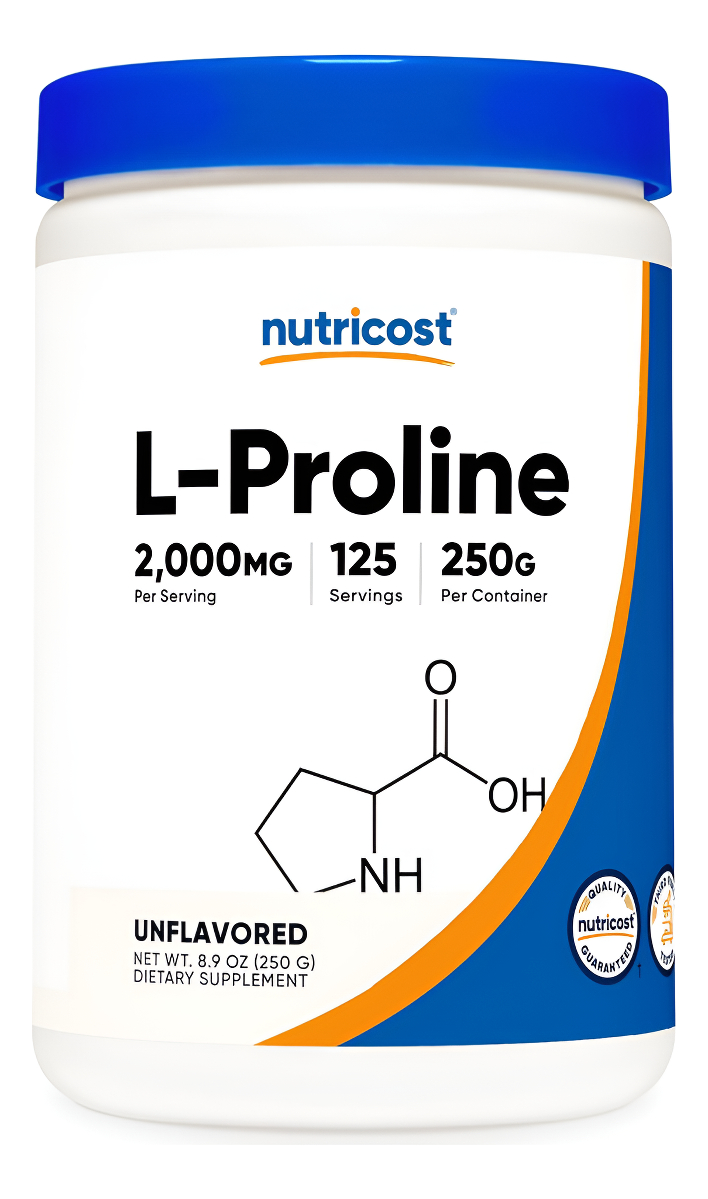 Nutricost L-prolina En Polvo 8.82 Oz - 2,000 Mg Por Porción, Sin Omg