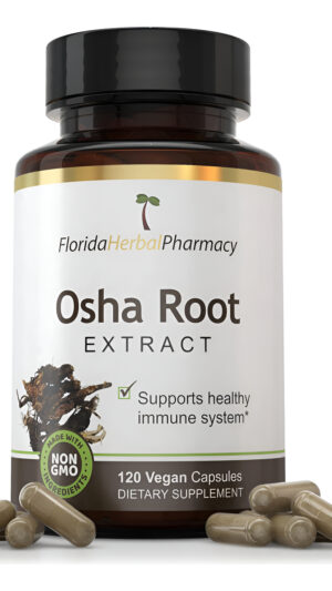 Florida Herbal Pharmacy, 120 Cápsulas De Extracto De Raíz De Osha 10:1, 500 Mg Por Cápsula