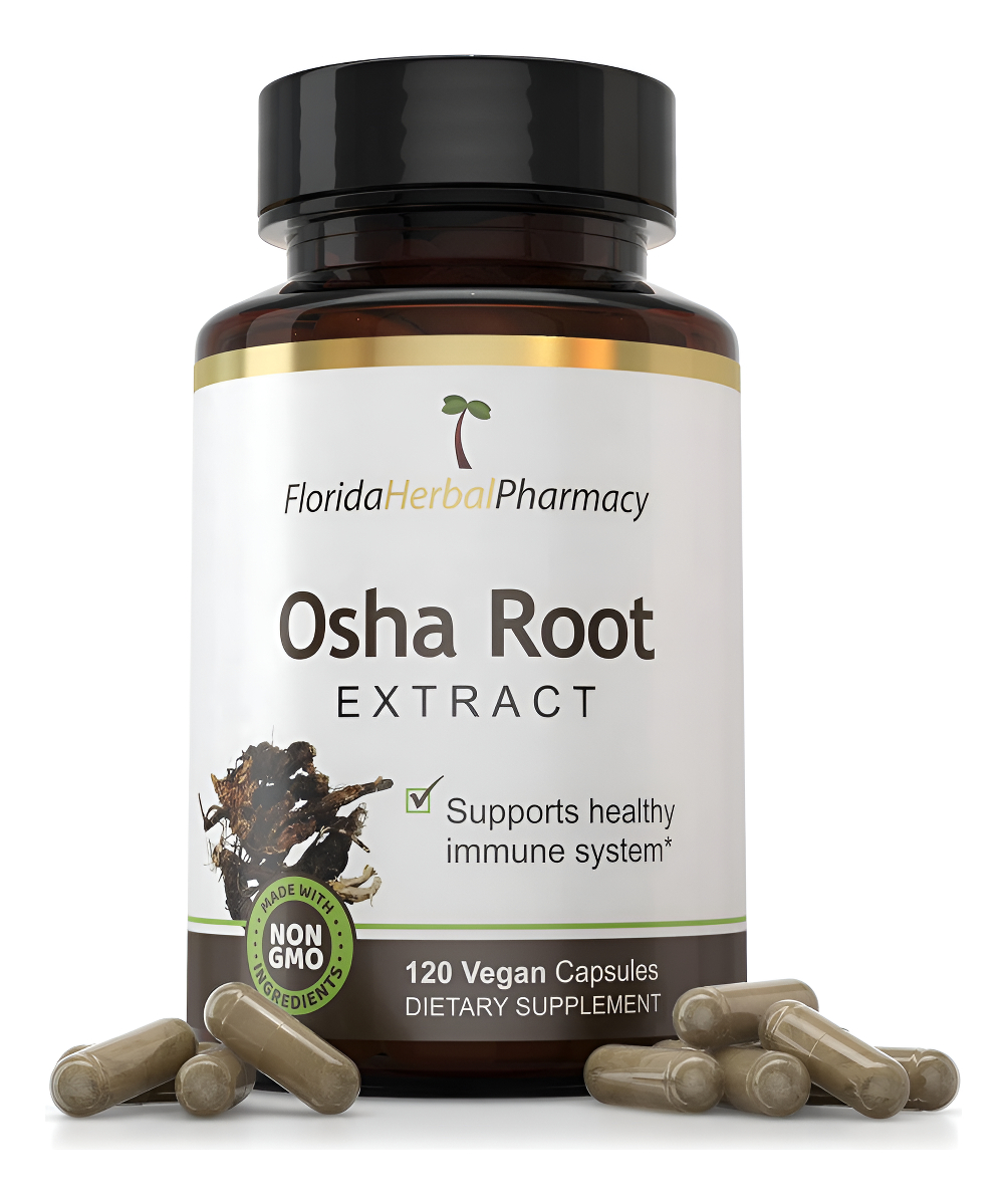 Florida Herbal Pharmacy, 120 Cápsulas De Extracto De Raíz De Osha 10:1, 500 Mg Por Cápsula