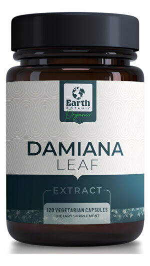 Extracto De Hoja De Damiana 10:1 Equivalente A 10000 Mg 120 Cápsulas Sin Gluten Suplementos Dietéticos - Vegano Puro Y
