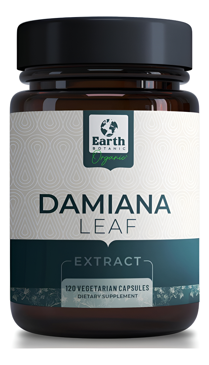 Extracto De Hoja De Damiana 10:1 Equivalente A 10000 Mg 120 Cápsulas Sin Gluten Suplementos Dietéticos - Vegano Puro Y