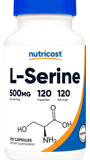 Nutricost L-serine 500 Mg, 120 Cápsulas, 120 Porciones - Cápsulas Vegetarianas, Sin Omg, Sin Gluten