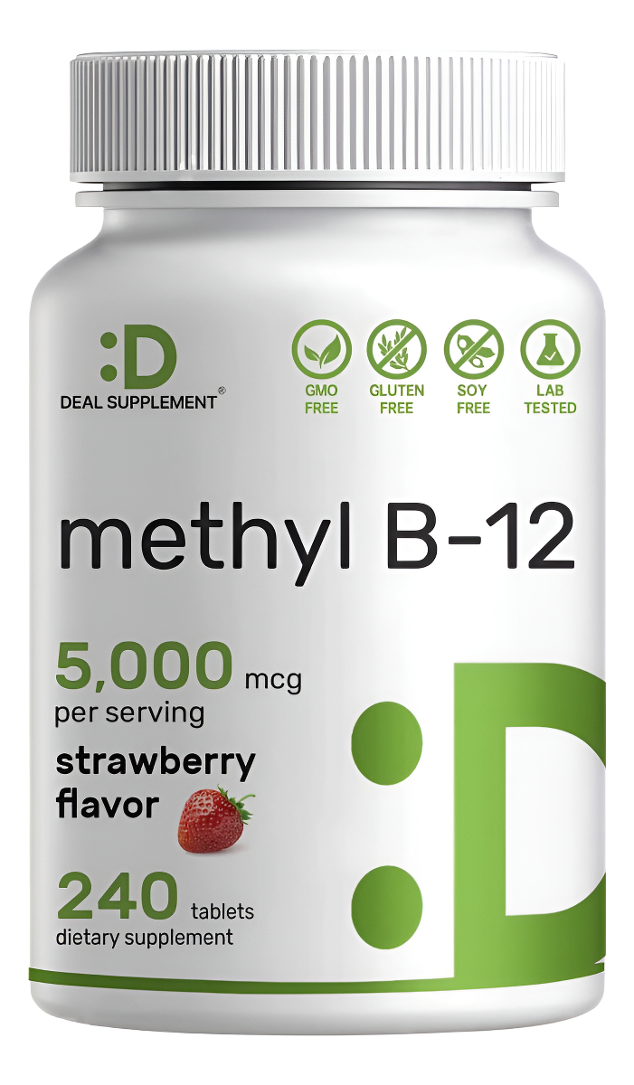 Deal Supplement Vitaminas Metil B-12 De 5000 Mcg, 240 Tabletas Masticables | Forma Activa Sabor Fresa