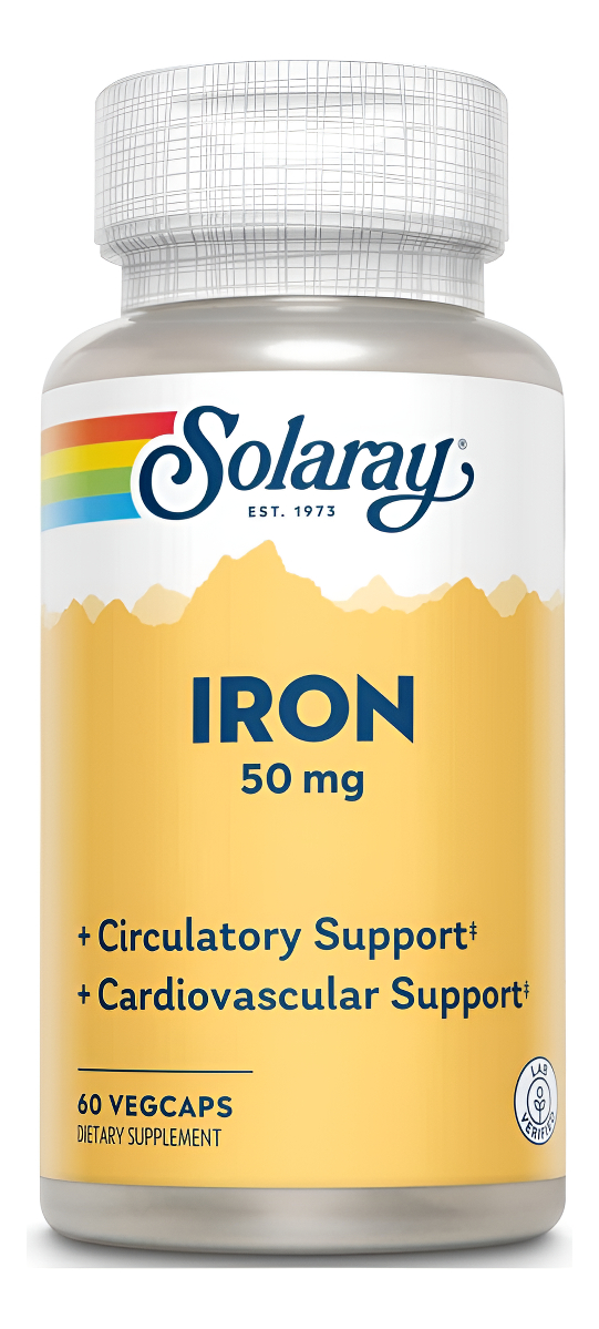 Solaray Hierro 50mg | 60 Unidades | Paquete De 2