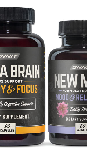 Onnit Alpha Brain 90ct + New Mood 60ct Nootrópico Pila