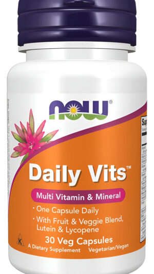 Now Foods Suplementos, Daily Vits Con Mezcla De Frutas Y Verduras, Luteína Y Licopeno, 30 Cápsulas Vegetales