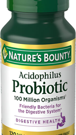 Nature's Bounty Optimal Solutions Probióticos Acidofílico, 100 Millones De Organismos, 120 Tabletas