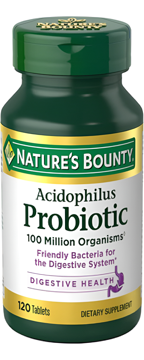 Nature's Bounty Optimal Solutions Probióticos Acidofílico, 100 Millones De Organismos, 120 Tabletas