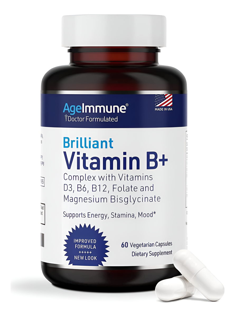 Ageimmune Complejo De Vitamina B+ Multivitamínico Suplemento De Apoyo Mthfr Formulado Por Médicos