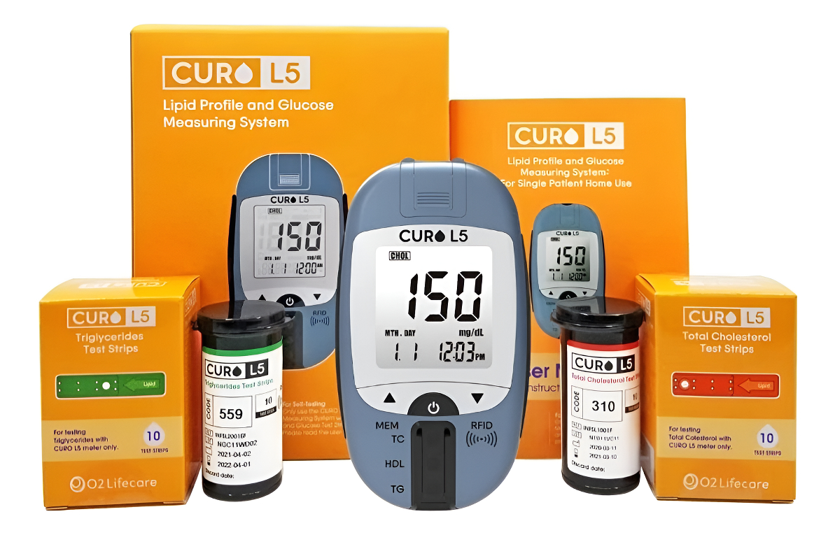 Kit De Prueba De Colesterol Y Triglicéridos - Curo L5