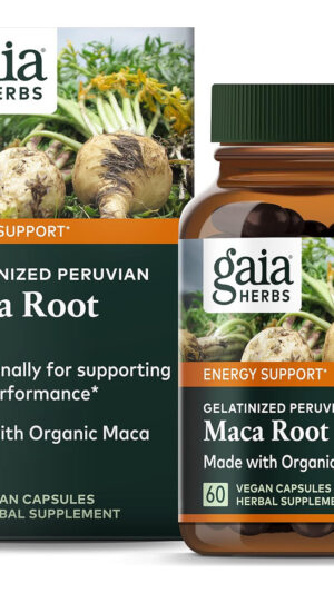 Gaia Herbs Raíz De Maca  Suplemento Energético Natural Sin Cafeína  Apoya Y Mantiene La Energía Y Resistencia Saludab
