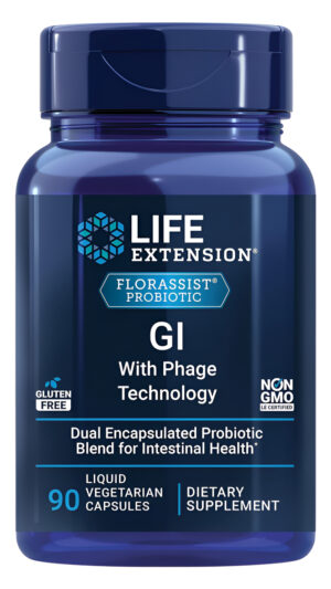 Life Extension Florassist Gi Con Tecnología Phage, 7 Cepas Probióticas, Mezcla De Bacteriófagos, 90 Cápsulas Veganas